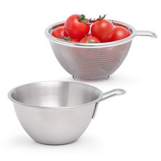 Reborn.J 新款迷你短柄不鏽鋼攪拌盆 + 濾網組, 單一顏色