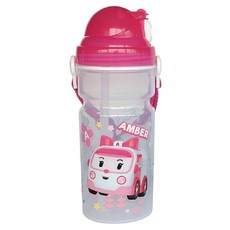 ROBOCAR POLI 波力 彈蓋吸管水壺(紅)500ml, 紅, 500ml, 1個
