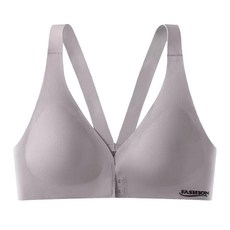 BEST 前扣調整型無痕內衣一件組, 冰絲美背, 一體無鋼圈, XXL, 灰紫色