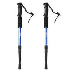 健行 TingAll 健行用超輕量拐杖 登山杖 2支, 藍色