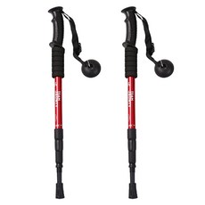 TingAll 健行用超輕量拐杖 登山杖, 紅色