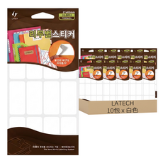 LATECH Raytech 可撕除索引標籤貼紙 20-R002 43 x 21mm, 白色, 7個裝, 10包