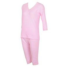 캐리루시 60수 순면 V넥 런닝 통기성 8부 상하의 세트