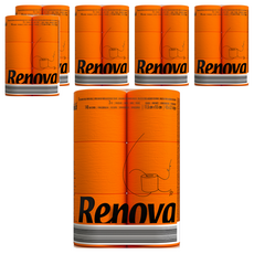 Renova 黑標彩色捲筒衛生紙 16.1m 橘色, 6捲, 6個