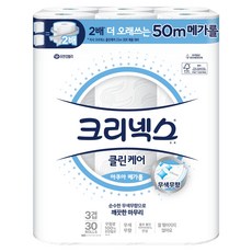 크리넥스 클린케어 천연펄프 3겹 고급롤화장지, 50m, 30개입, 1개