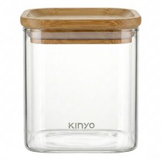 Kinyo 天然竹耐熱玻璃儲物罐 KSC-2080, 800ml, 1個