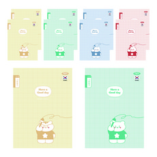 PENPIA 1000小學裝訂圖畫日記單面筆記本, 隨機出貨, 10個