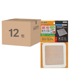 minono 米諾諾 網格排水口貼方型 10 x 10cm 4個 12包, 172233, 1組