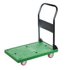 T-Rex PVC輪可折疊手推車 2個固定輪 2個旋轉輪 黑色把手 綠色, 1個