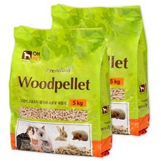 오펫 프리미엄 우드펠렛 고양이 모래, 5kg, 2개, 소나무향