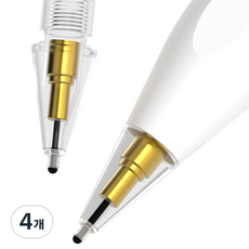 구스페리 애플펜슬 펜촉 무소음 소프트 팁스 샤프형, 투명, 4개