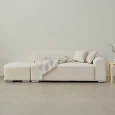 퍼리든 뮤즈 패브릭 3인용 쇼파 + 쿠션 2p + 스툴, 아이보리