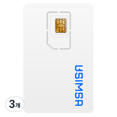 유심사 미국 캐나다 유심칩, 3개, 2일, 매일 1GB 소진시 저속 무제한