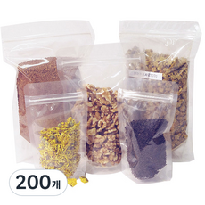 투명지퍼 스탠드봉투, 15호, 100개, 2세트