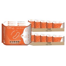 好適美 舒涼柔感衛生棉, 18cm, 15片, 10包