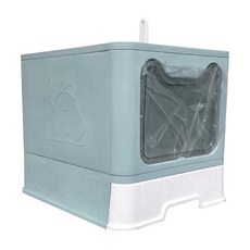 skylife 0199折疊貓砂盆 新 PET+PP材質 灰/紅, 49 x 40 x 40cm, 綠色, 1個