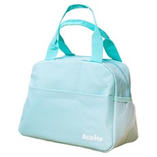 AcoMo 保冷抑菌多功能媽媽包 托特提袋, 7公升大容量 10區收納, 專門為嬰幼兒設計, 輕巧耐用, 可配合AcoMo殺菌器, 藍綠色, 13 x 26 x 18cm, 1個