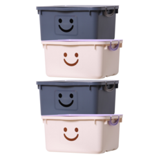 BONOHOUSE 韓國製造現代超大型Happy Box, 海軍藍+象牙色, 4套