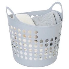 Locus 可折疊洗衣籃 附把手洗衣籃 40L, 淺灰色