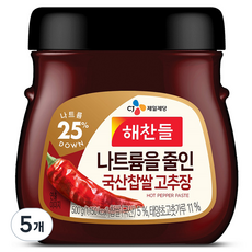 해찬들 나트륨을줄인 국산찹쌀 고추장, 500g, 5개
