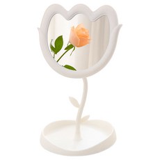 모리의집 튤립 꽃 화장대 손거울 탁상용, 신형 튤립 화이트