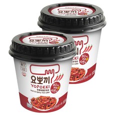 YOPOKKI 辛辣味辣炒年糕即食杯 韓國原裝進口 微波加熱 超嗆辣 道地的韓國美食, 120g, 2個