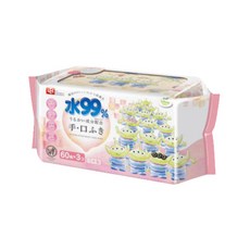 LEC 純水99%口手專用濕紙巾 迪士尼 三眼怪 x3包入, 60張, 24包