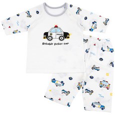 Maykids 童款警車印花7分袖衣褲套裝