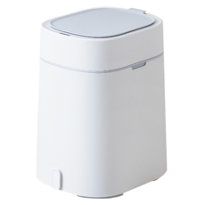 盒理收納 TRUELIFE OUTLET 感應方形垃圾桶 12L 長開 自動感應 防水款, 白色, 1個