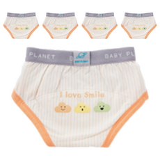 BABY PLANET 竹纖維如廁訓練褲 微笑雲朵, 珊瑚色, 5個