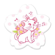 收納王妃 迪士尼櫻花造型珪藻土杯墊, 瑪麗貓 粉色 + 白色, 1個