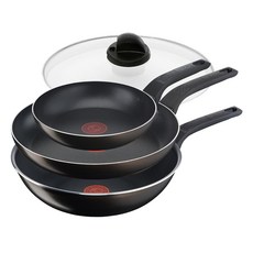 테팔 티타늄 액티쿡 후라이팬 4종 세트, 블랙커피, 프라이팬 20+프라이팬 28+볶음팬 28+유리뚜껑28, 1세트