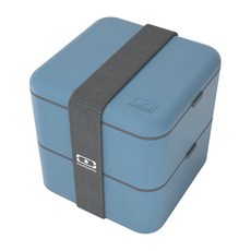 monbento 原創方型便當盒, 14*14*14cm, 1.7L, 多色, 牛仔藍, 1個