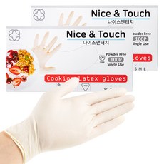 나이스앤터치 요리용 라텍스장갑, S, 2개
