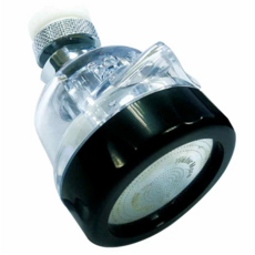 Water More 水摩爾 水龍頭萬向轉接頭 適用約直徑1.5cm-2.5cm外徑之出水頭, 全長9cm、出水面板直徑5cm, 黑色 + 透明色, 1組