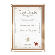 TRENY 玻璃A4獎狀框證書相框, 四角花金, 24.9 x 0.7 x 34.1cm, 1個