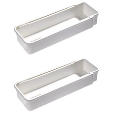 Mega 廚房可伸縮抽屜餐具收納盒 25 x 9 x 4.5cm 2個, 白色, 1組