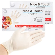 나이스앤터치 요리용 라텍스장갑, 중(M), 2개