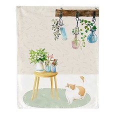 半島良品 絨面加厚裝飾掛布 100g, 吊籃綠植