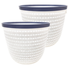 HOUSE 好室喵 歐風收納籃 圓形 網狀編織 提把設計, 顏色隨機, 2個