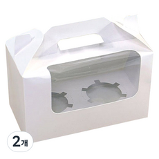 B Home Baking 瑪芬開窗包裝盒 2格 6入, 白色, 2個