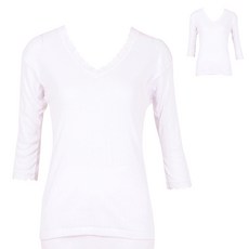 Carrylucy 60支棉V領透氣七分袖運動上衣 2件組