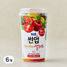 썬업 과일야채 샐러드주스 레드, 190ml, 6개