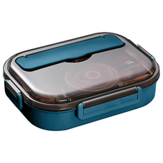 Mega 304不鏽鋼五格便當盒, 莫蘭迪藍, 1組