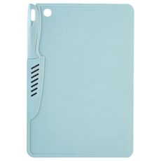 可掛便攜二合一附刀雙面砧板, 420不鏽鋼, PP材質, 廚房/租屋族/外出適用, 29 x 20cm, 北歐藍綠, 1個