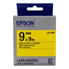 EPSON 標籤帶 9mm, 黃底黑字, 9m