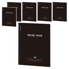 뭉구 뜯어쓰는 A4 절취선 음악노트, 블랙, 6개