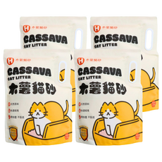 H 木薯貓砂, 2.5kg, 4袋, 無香