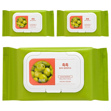 홀리카홀리카 데일리 프레시 촉촉 올리브 클렌징 티슈 300g, 60매입, 3개