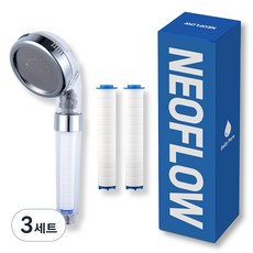 네오플로우 파워 수압 필터 샤워기 본품 + 필터 2p, 3개, 혼합색상